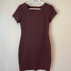Ganni Anthropologie Programme Mini Dress Burgundy S Workwear Wedding Office